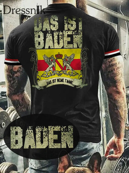 Herren T-Shirt Meine Fahne Baden Schwarz / S