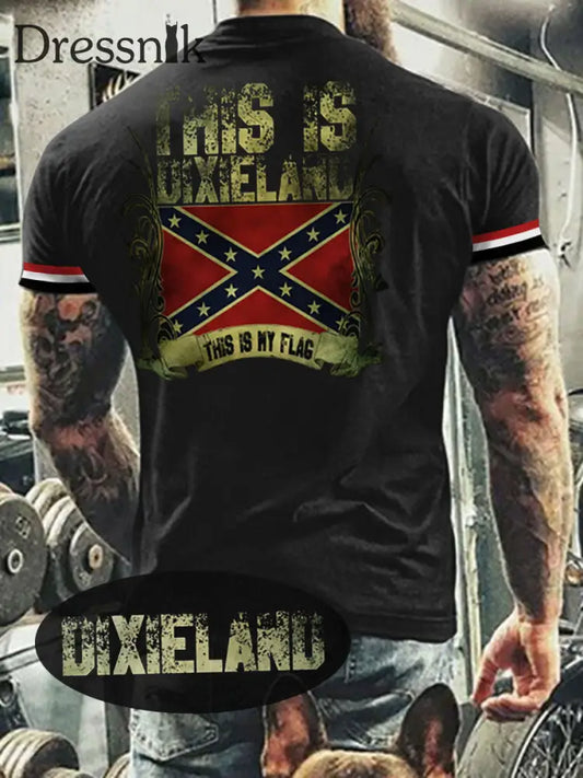 Herren T-Shirt Meine Fahne Dixie land Süd staaten Schwarz / S