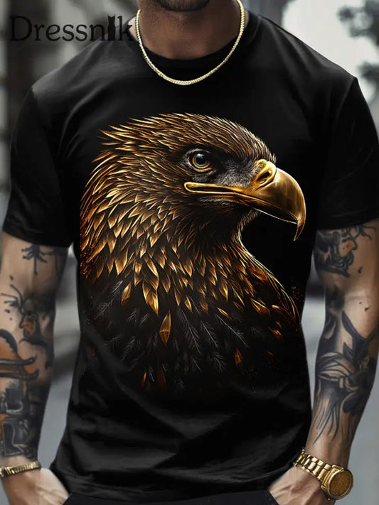 Herren T-Shirt mit kurzen Ärmeln deutscher Adler druck Schwarz / S
