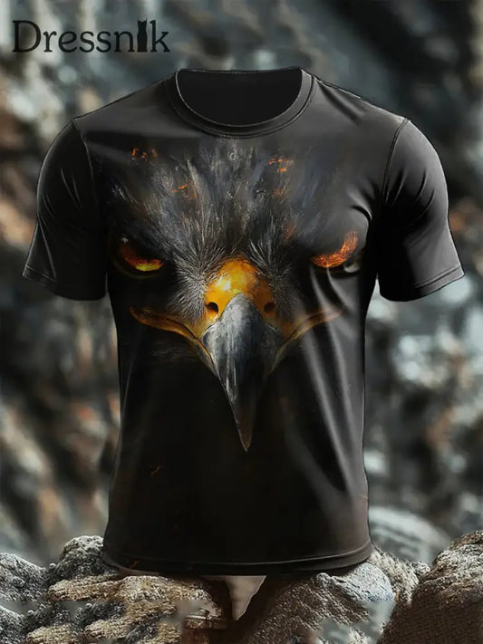 Herren T-Shirt mit kurzen Ärmeln deutscher Adler druck Schwarz / S