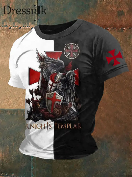 Herren Tempelritter T-Shirt mit kurzen Ärmeln als bild / S
