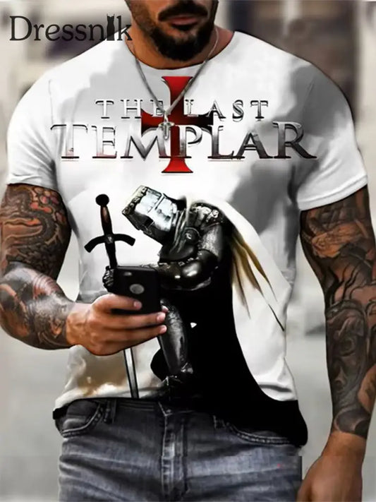 Herren Tempelritter T-Shirt mit kurzen Ärmeln als bild / S