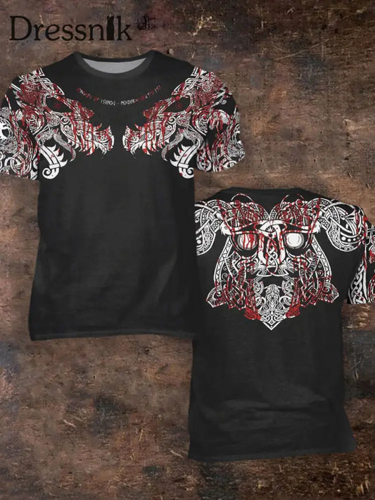 Herren Viking bedrucktes Kurzarm-T-Shirt als bild / S