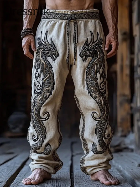 Herren Viking lose Hose Aprikose / S