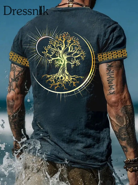 Herren Viking T-Shirts Blau-Grün / S