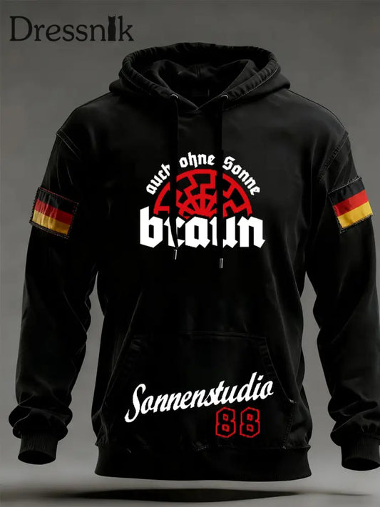 Herren Vintage Deutsche Flagge Kunstdruck Hoodie A / S