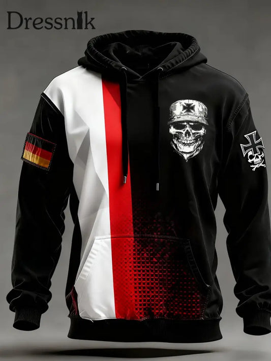Herren Vintage Deutsche Flagge Kunstdruck Hoodie A / S