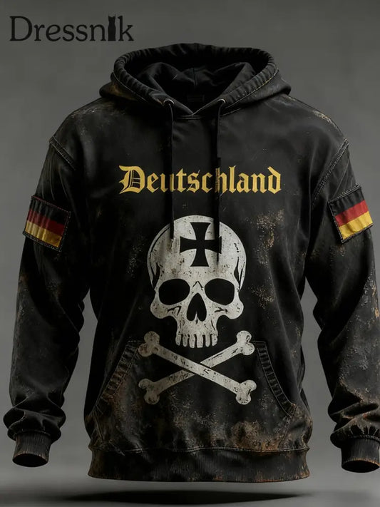 Herren Vintage Deutsche Flagge Kunstdruck Hoodie A / S