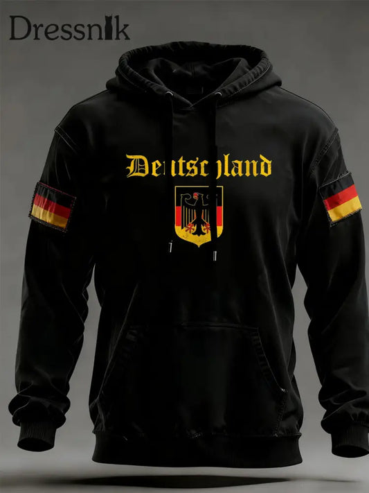 Herren Vintage Deutsche Flagge Kunstdruck Hoodie A / S