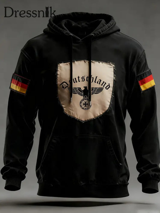 Herren Vintage Deutsche Flagge Kunstdruck Hoodie A / S