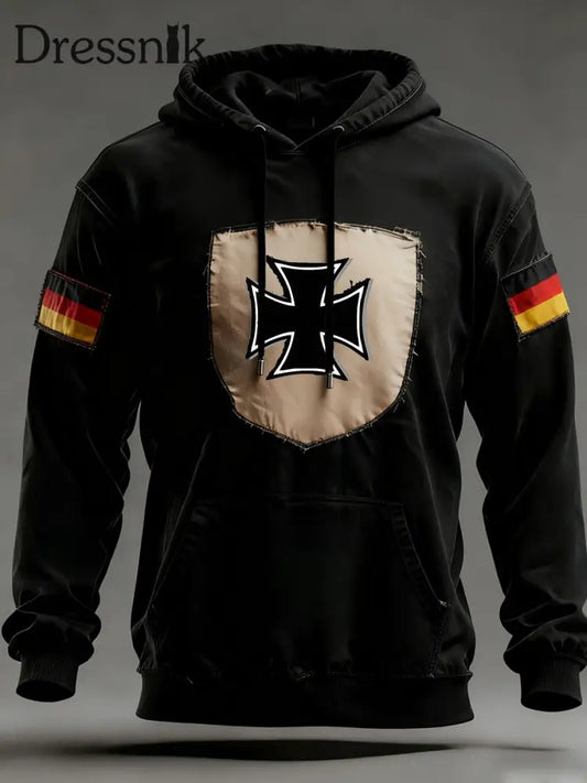 Herren Vintage Deutsche Flagge Kunstdruck Hoodie A / S