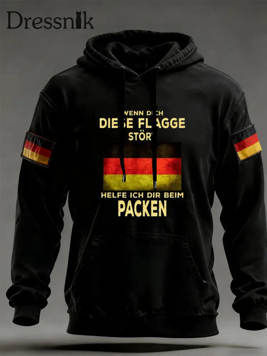 Herren Vintage Deutsche Flagge Kunstdruck Hoodie A / S