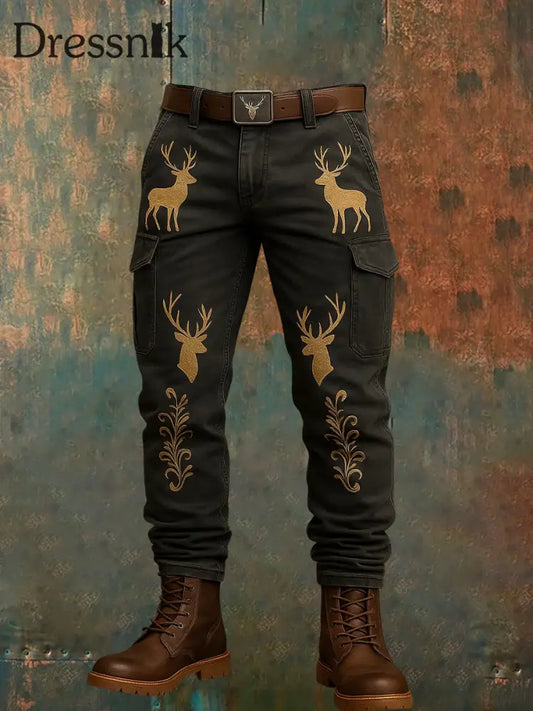 Herren Vintage Resort Western Art Print Freizeit hosen A / S