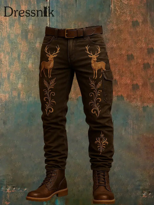 Herren Vintage Resort Western Art Print Freizeit hosen A / S