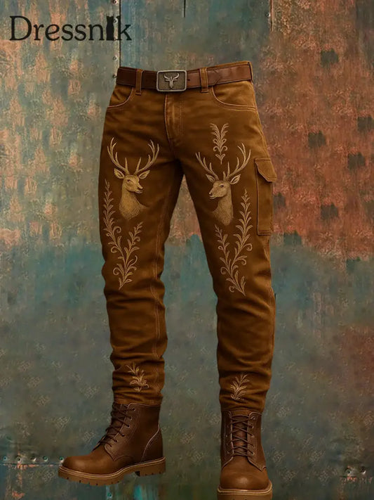 Herren Vintage Resort Western Art Print Freizeit hosen A / S