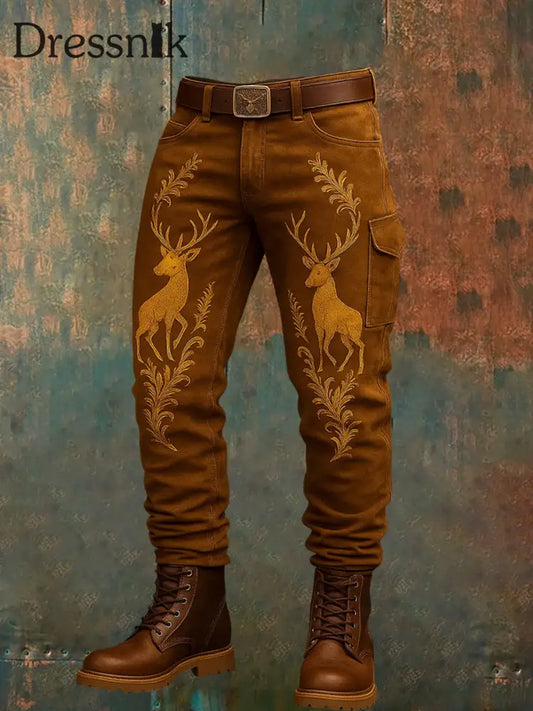 Herren Vintage Resort Western Art Print Freizeit hosen A / S