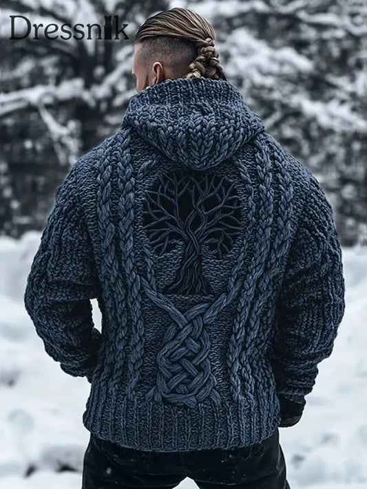 Herren Vintage Viking Kunstdruck Hoodie A / S