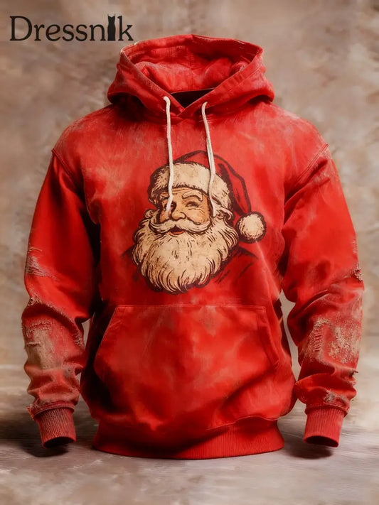 Herren Vintage Weihnachts mann Hoodie Rot / S