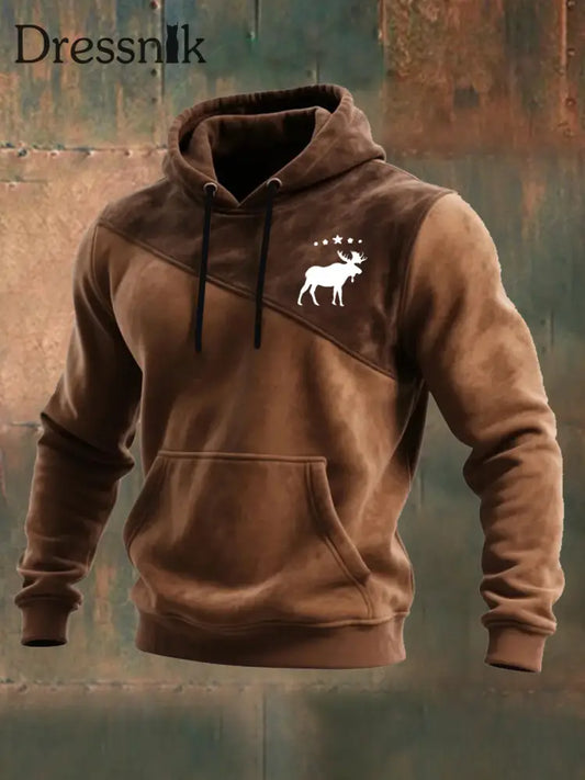 Herren Vintage West Overs ized Drop Shoulder Hoodie Braun / S