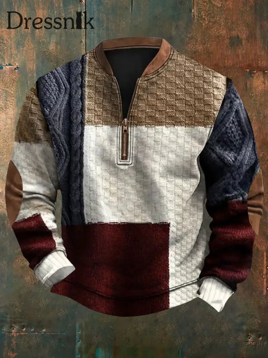 Herren Vintage Western bedrucktes Casual Sweatshirt als bild / S