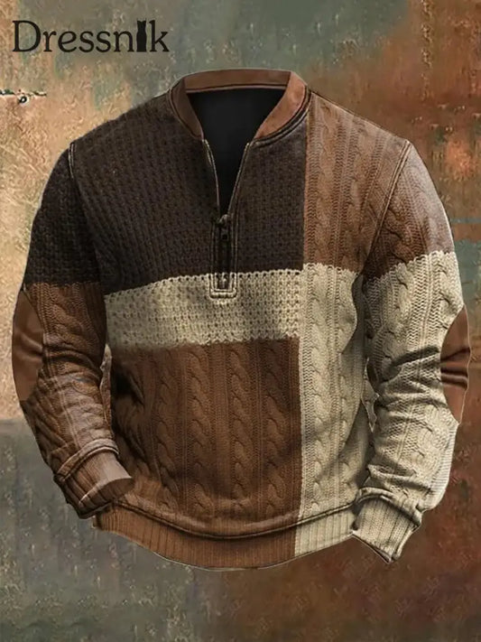 Herren Vintage Western bedrucktes Casual Sweatshirt als bild / S