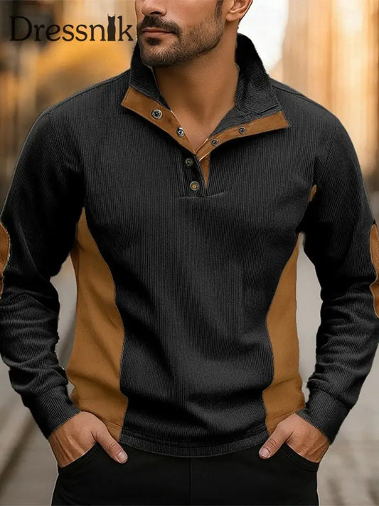 Herren Vintage Western bedrucktes Casual Sweatshirt Schwarz / S
