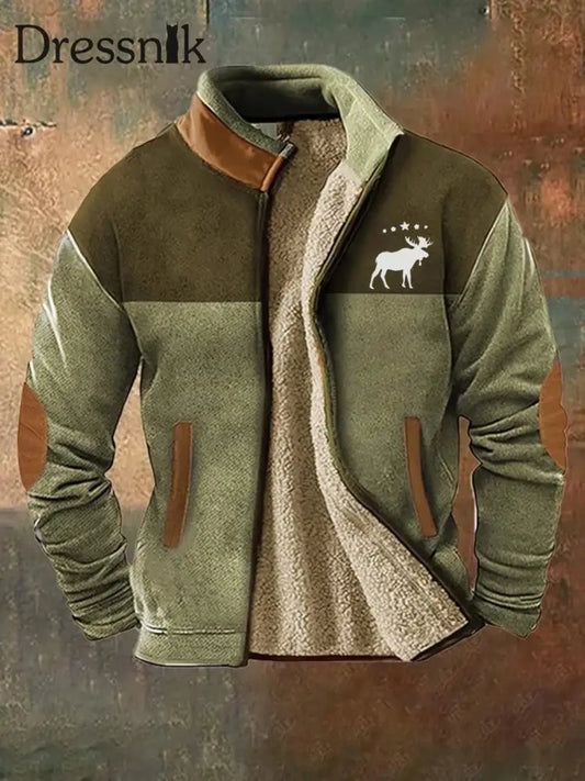 Herren Vintage Western Elk bedrucktes lässiges Sweatshirt A / S