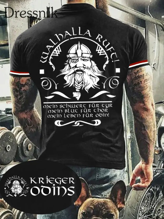 Herren Wal halla ruft bedrucktes Kurzarm-T-Shirt Schwarz / S
