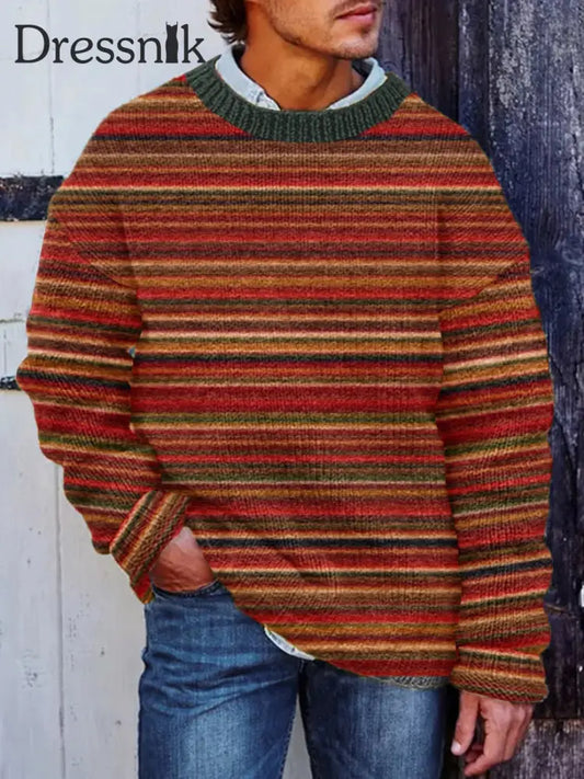 Herren Winter Isländischer Pullover Pullover Chunky Strickst reifen Pullover als bild / S