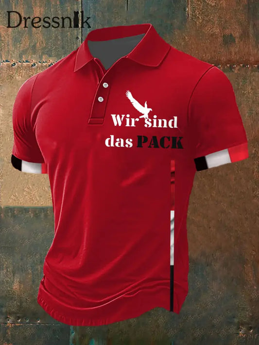Herren Wir sind das Pack Bedrucktes Kurzarm-Polos hirt Rot / S