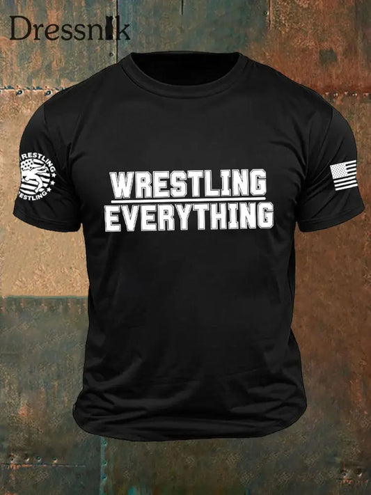 Herren-Wrestling-T-Shirts Schwarz / S