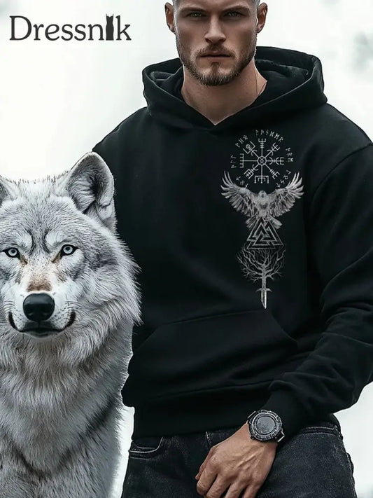 Kapuzen pullover für Herren Viking Schwarz / S