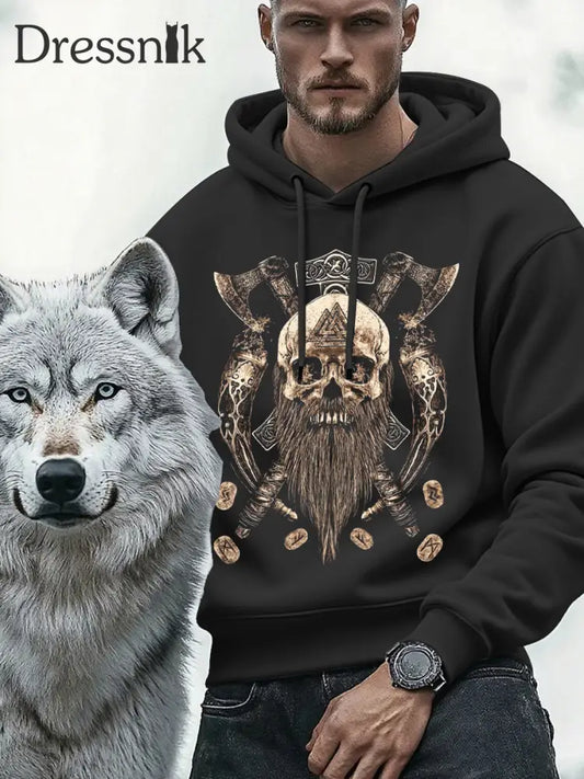 Kapuzen pullover für Herren Viking Schwarz / S