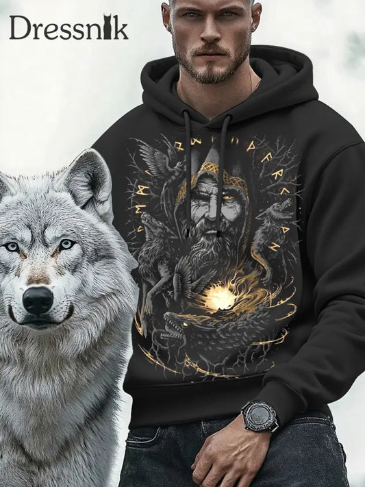 Kapuzen pullover für Herren Viking Schwarz / S
