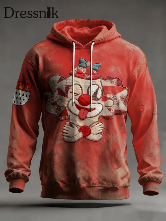 Kölner Karnevals druck Hoodie für Herren Rot / S