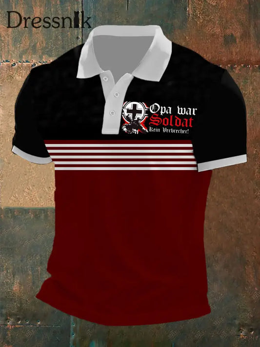 Kurzarm-Polos hirt für Männer Opa War Soldat Kein Verbrecher Rot / S