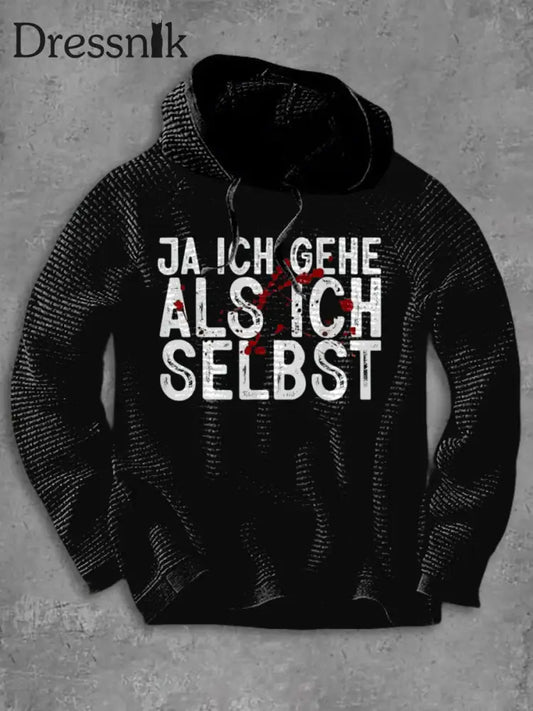 Langarm Kapuzen pullover für Herren Schwarz / S