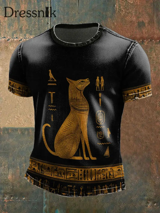 Männer alt ägyptische Zivilisation T Shirt Schwarz / S