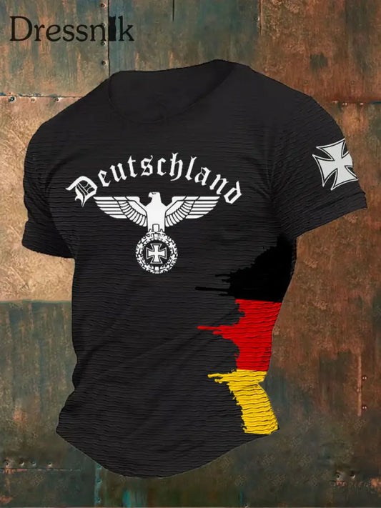 Männer Deutschland gedruckt T-Shirt Schwarz / S
