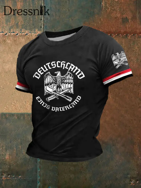 Männer Deutschland Kurzarm Hemd Schwarz / S