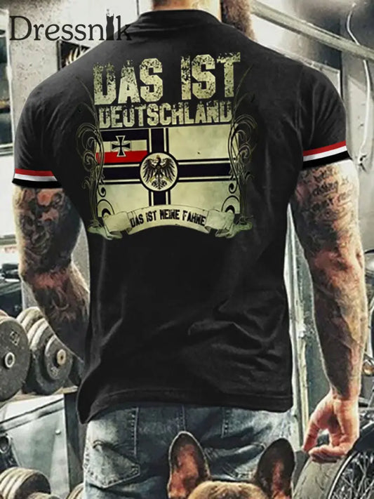 Männer Deutschland Reichs krieg flagge Das ist mein Fahne Muskels hirt Tshirt Schwarz / S