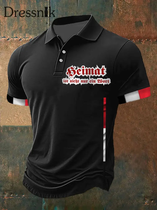 MĂ€nner Heimat ist nicht ein Wort bedrucktes Kurzarm-Polos hirt Schwarz / S