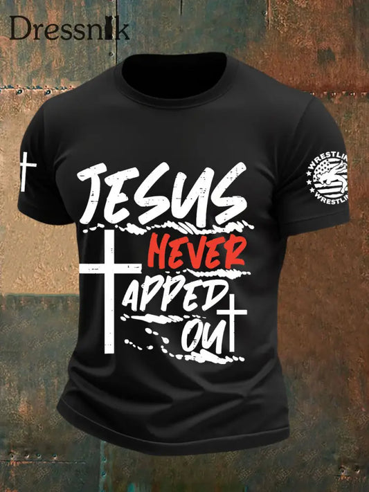 Männer Jesus hat nie Wrestling-T-Shirts gekloppt Schwarz / S
