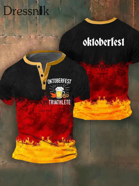Männer Oktoberfest Triathlon Lustiges Trinken T-Shirt als bild / S