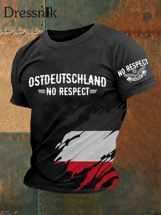 MĂ€nner Ost deutschland Kein Respekt Bedrucktes Kurzarm-T-Shirt Schwarz / S