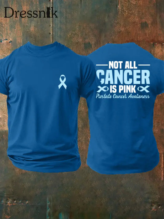 Männer Prostata krebs Bewusstsein Print Casual T Shirt Blau / S