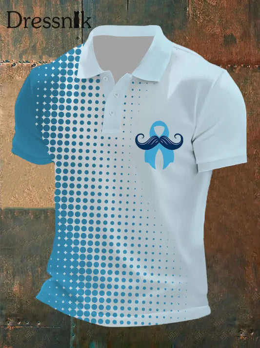 Männer Prostata krebs Bewusstsein Print Casual Top blau / S