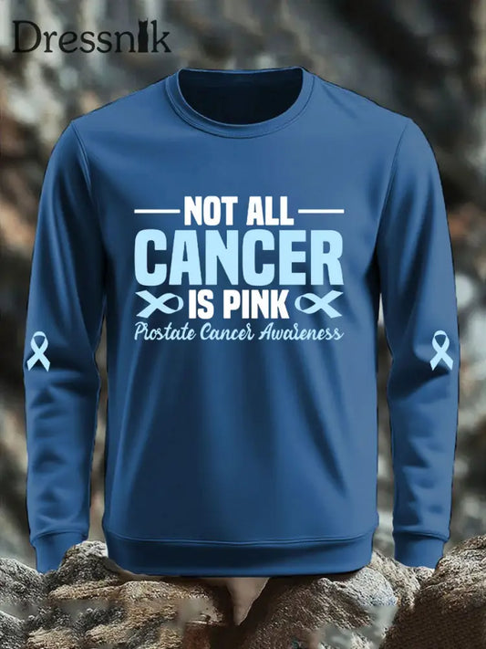 Männer Prostata krebs Bewusstsein Print Casual Top Blau / S