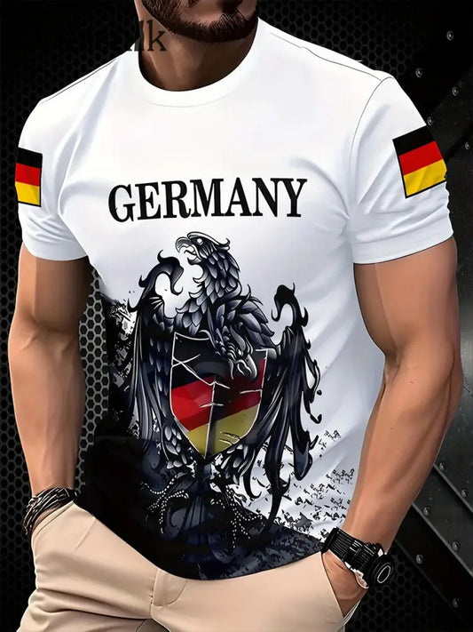 Men’s German Eagle Print T-Shirt As picture / S