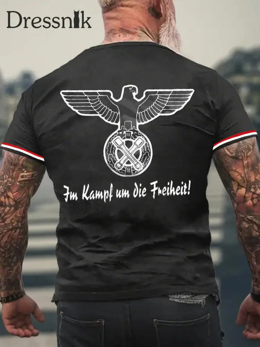 MenâsIm Kampf Um Die Freiheit bedrucktes Kurzarm-T-Shirt Schwarz / S